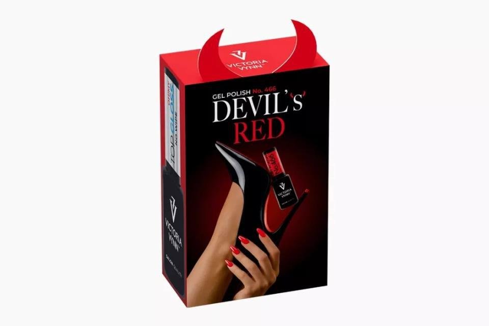 Pack Gel Polish 466 Devil's Red Top Oh My gloss
